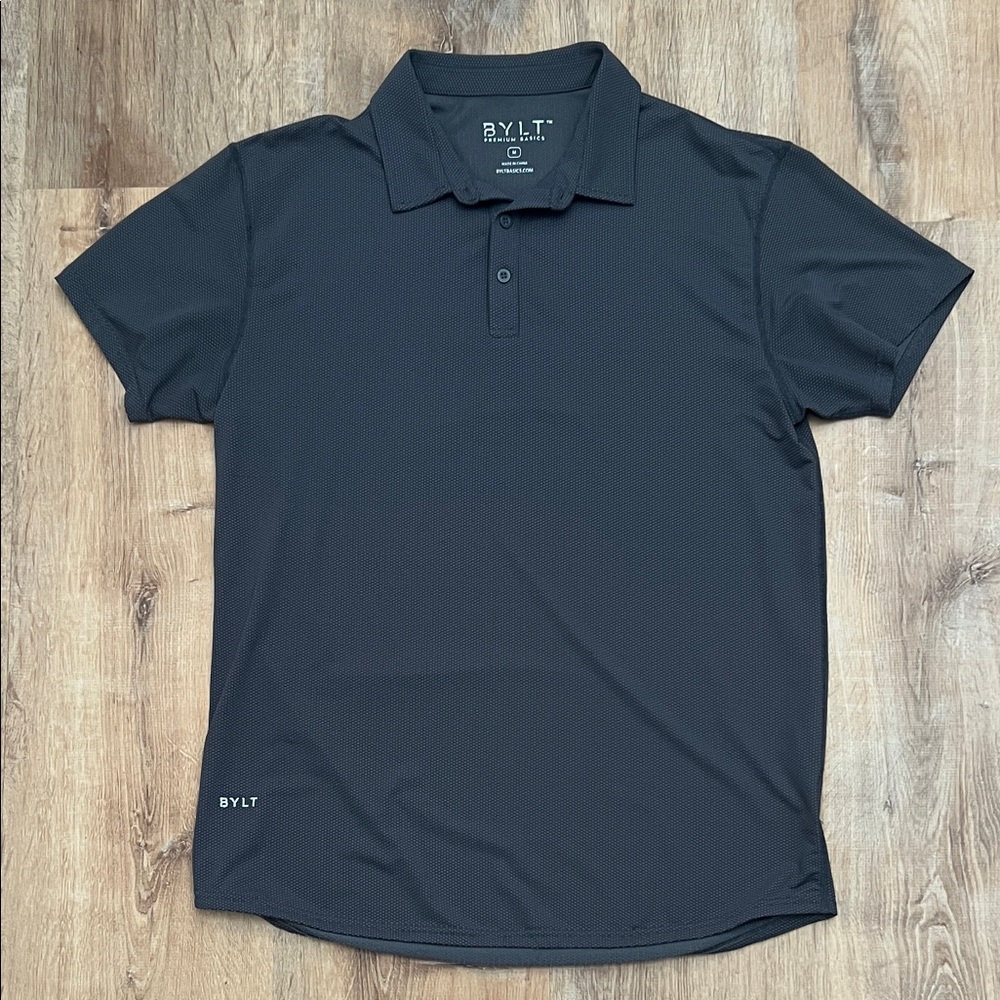 BRAND NEW BYLT Basics Pulse Polo Charcoal